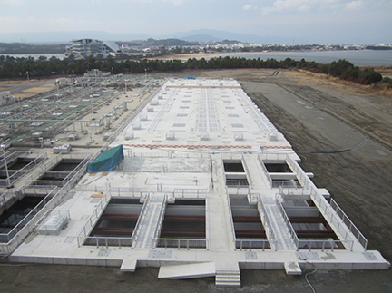 神通川左岸浄化センタ－の航空写真